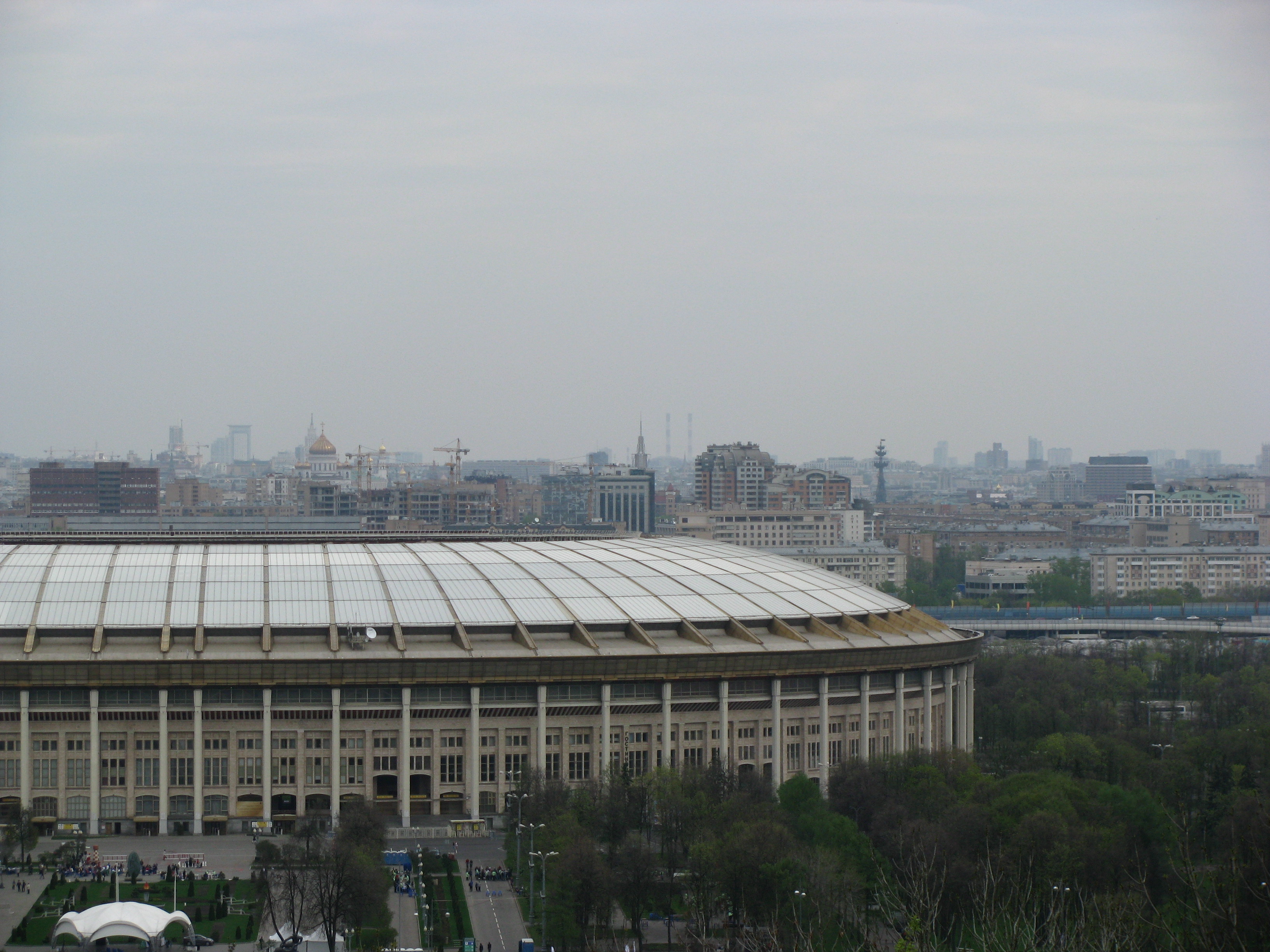 Enlarged view of Stadium and domes behind